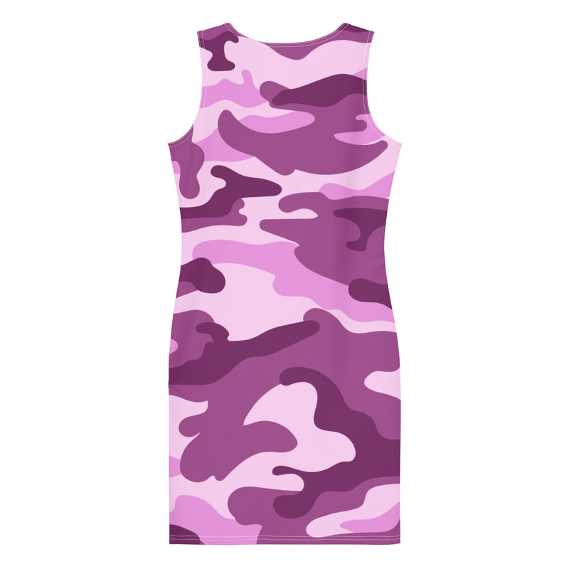 Purple Camouflage Fitted Dress Diverse Creations & Company