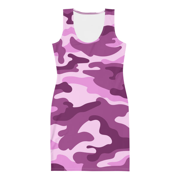 Purple Camouflage Fitted Dress Diverse Creations & Company