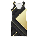 Elegant Gold And Black Abstract Dress Diverse Creations & Company