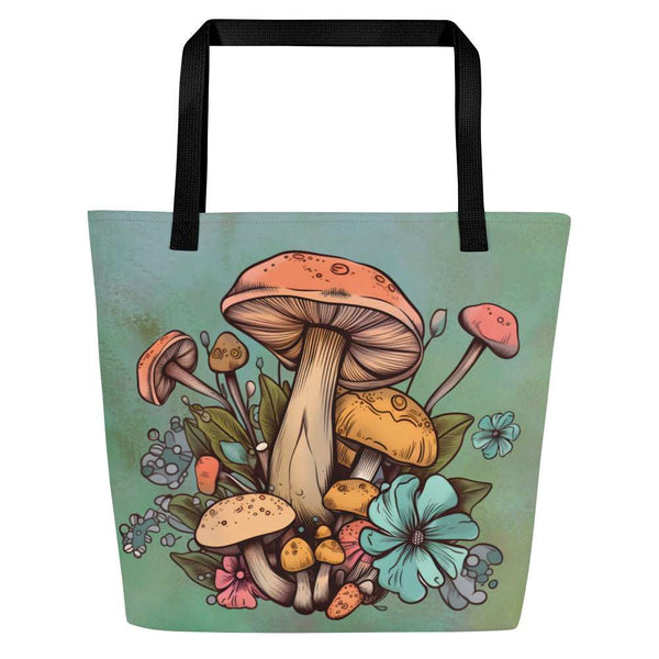 Cottagecore Mushroom Large Tote Bag