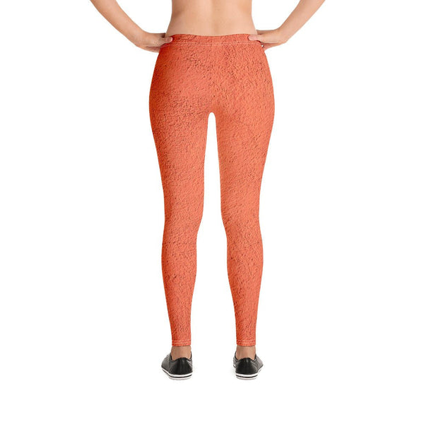 Orange Cement Texture Colored Leggings Diverse Creations & Company