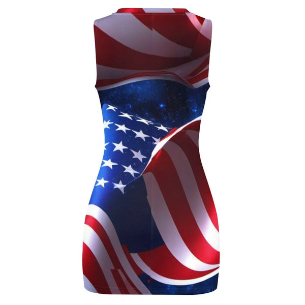 American Flag Navel-Baring Mini Skirt Diverse Creations & Company