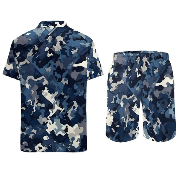 Men's Camo Shorts Shirt Set