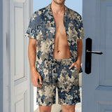 Men's Camo Shorts Shirt Set