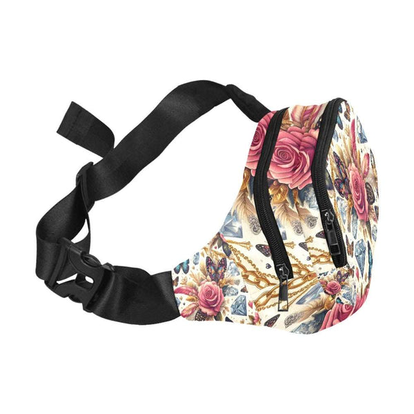 Butterfly Diamond Waist Bag With Front Pocket