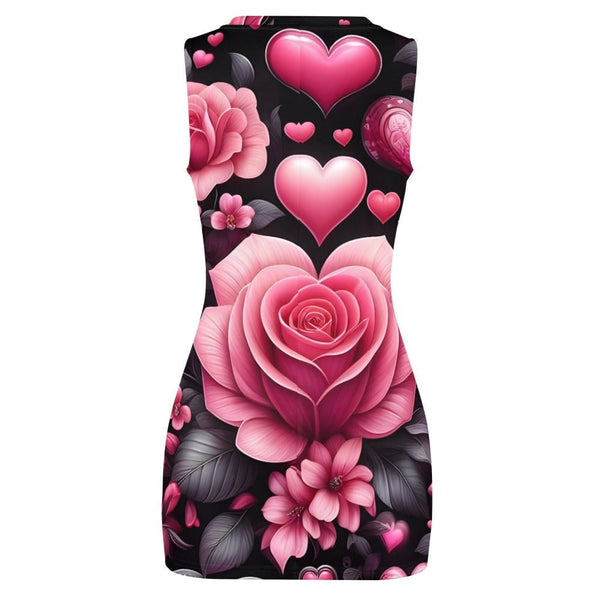 Heart Rose Navel-Baring Mini Skirt Diverse Creations & Company