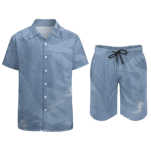 Gradient Blue Mens Shorts and Shirt Outfit Diverse Creations & Company