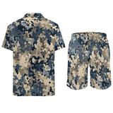 Men's Camo Shorts Shirt Set